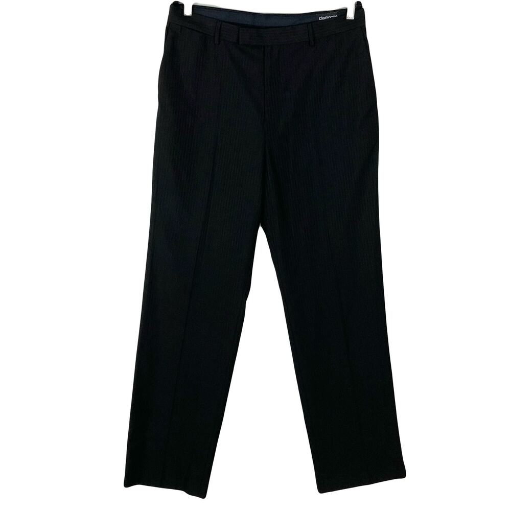 NWOT CLAIBORNE Pants Men 34x34 Black Pinstripe Straight-Leg 4 Pockets Chino